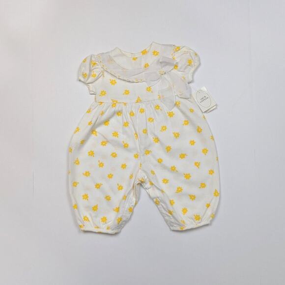 Vintage Other - Vintage Bubble Romper Baby Girls Size 3-6m White Daisy Sz 3-6m Jumpsuit